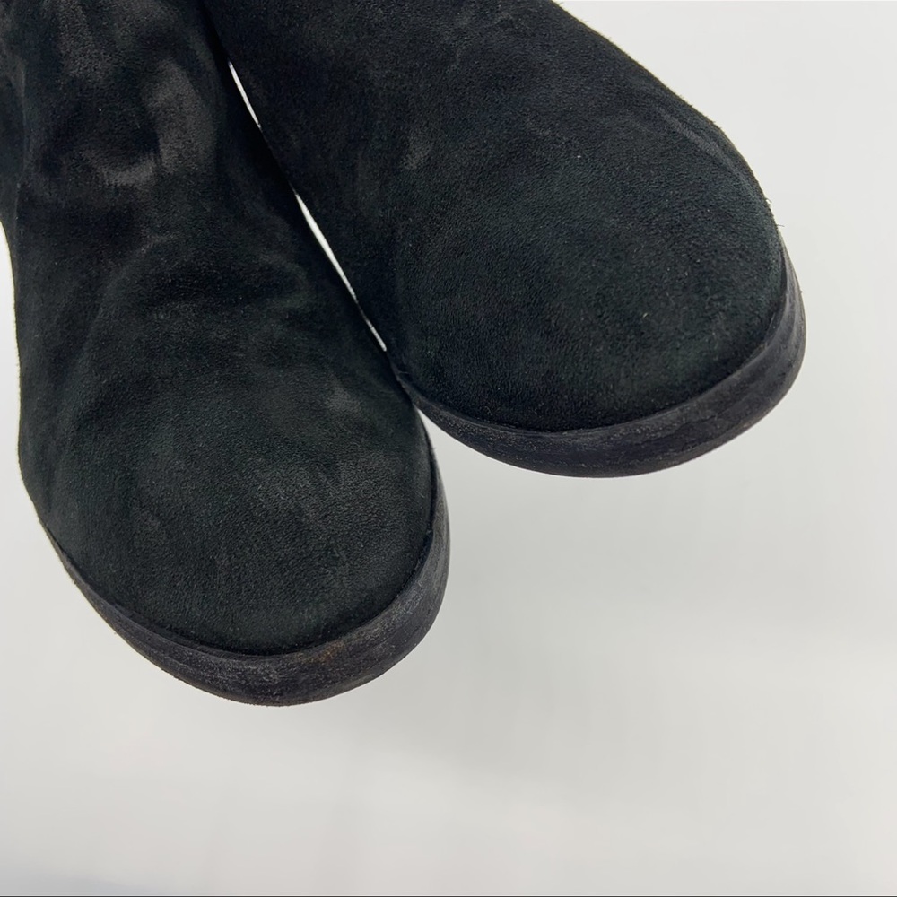 Aquatalia Black Suede Waterproof Farin Ankle Booties Boots Women Size 9 Italy - Picture 4 of 16